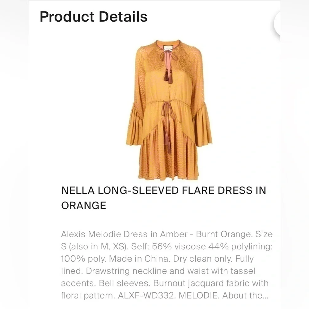 Alexis Nella Dress Size XS